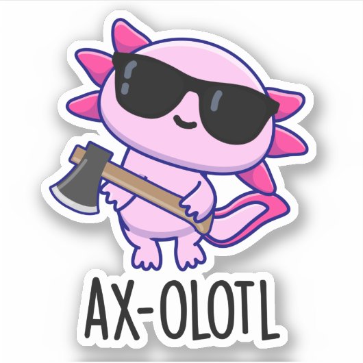 Ax-olotl動物おもしろいAxolotlプン シール (正面)