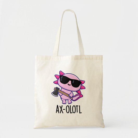 Ax-olotl動物おもしろいAxolotlプン トートバッグ (正面)