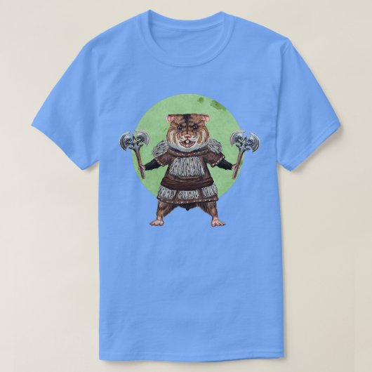 Ax Weilding Hamster in green Tシャツ (デザイン正面)