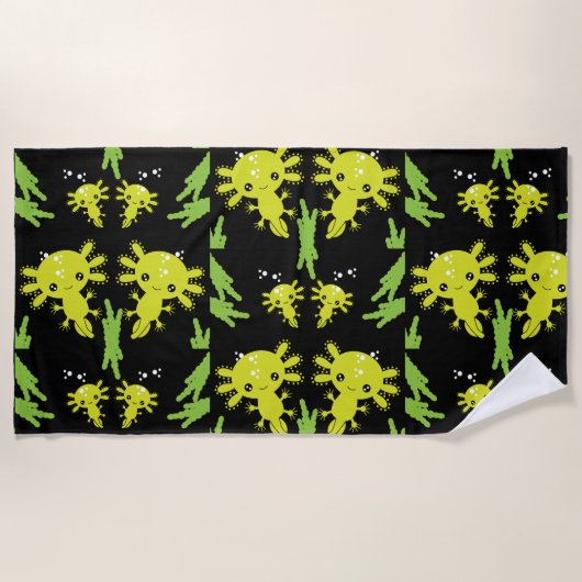 Axaotl Salamanderキッズギフト ビーチタオル (正面)
