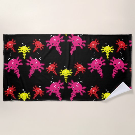 Axaotl Salamanderキッズギフト ビーチタオル (正面)