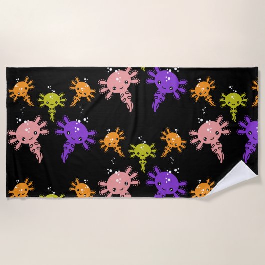 Axaotl Salamanderキッズギフト ビーチタオル (正面)