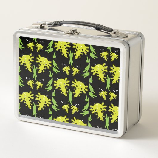 Axaotl Salamanderキッズギフト メタルランチボックス (正面)