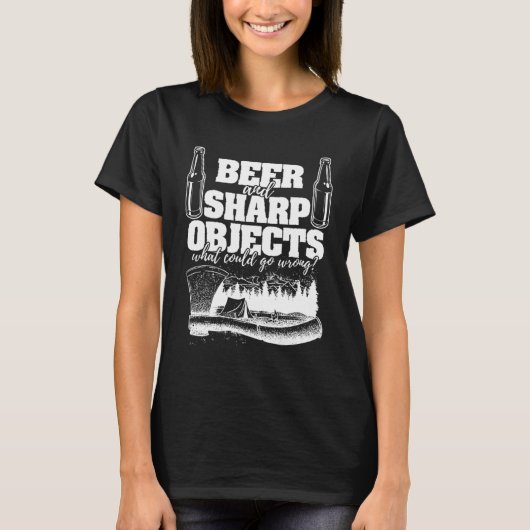 Axe Beer & Sharp Objects Drinking Arborist Brewmas Tシャツ (正面)