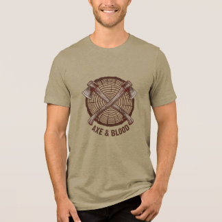 AXE & BLOOD - 無骨なホラーエンブレムで個性を主張 トライブレンドTシャツ