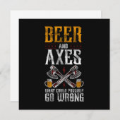Axe Throwing Beer And Axes What Could Possibly Go  招待状 (正面/裏面)