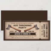 Axe Throwing Birthday Invitation 招待状 (正面/裏面)