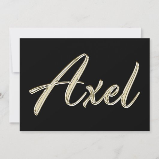 Axel Name white gold Handwriting Karte カード (正面)