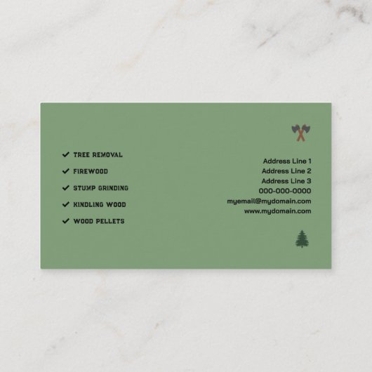 Axes and Fir Trees - Lumberjack 名刺 (裏面)