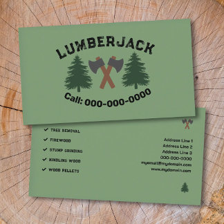 Axes and Fir Trees - Lumberjack 名刺