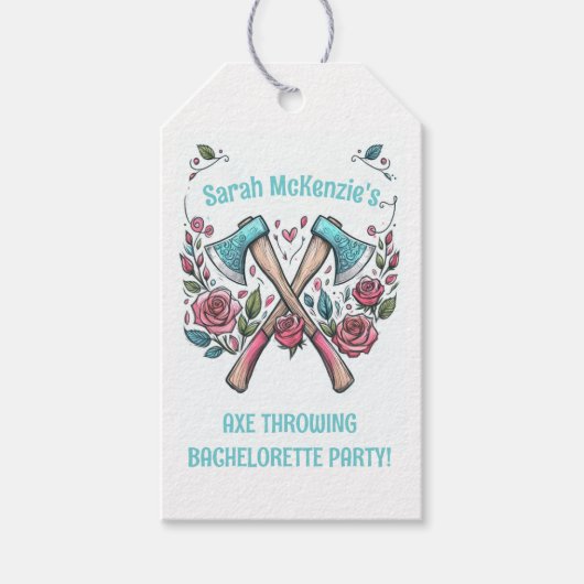 Axes & Roses - ハンマー投げパーティーギフトタグ ギフトタグ (正面)