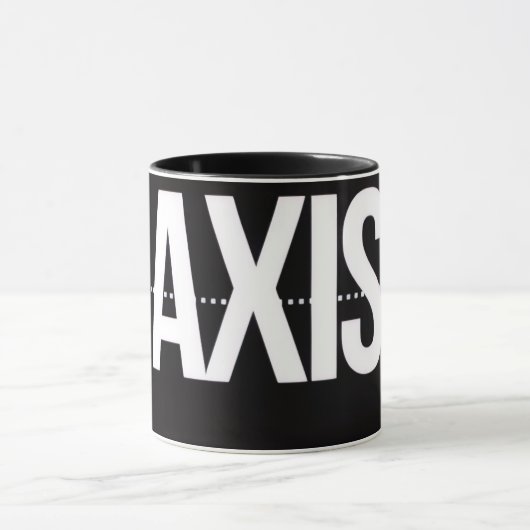 Axis Minimalist Black Mug – Clean Typography Motiv マグカップ (中央)