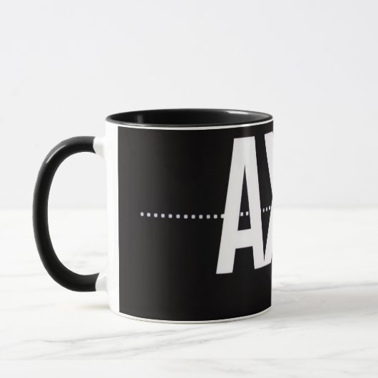 Axis Minimalist Black Mug – Clean Typography Motiv マグカップ (左)