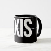 Axis Minimalist Black Mug – Clean Typography Motiv マグカップ (正面右)