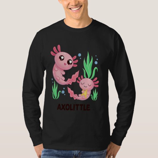 Axolittle Cute Axolotl Pun Funny Little Sister Bro Tシャツ (正面)