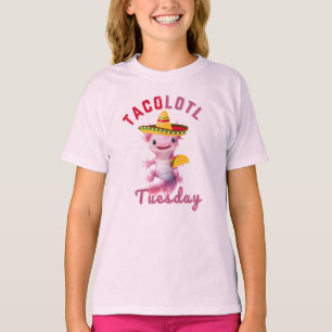 Axolotlかわいいタコ火曜日メキシカンピンクアクセロトル Tシャツ