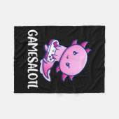 Axolotlかわいい遊のビデオゲーム フリースブランケット (正面(横))