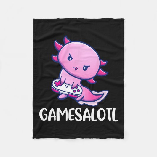 Axolotlかわいい遊のビデオゲーム フリースブランケット (正面)