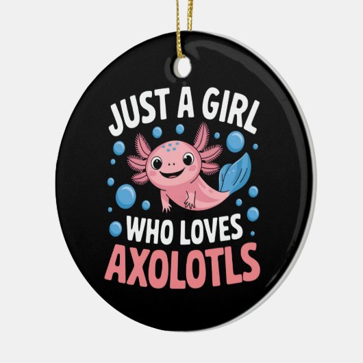 AxolotlかわいいAxolotlsを愛する女の子だけ セラミックオーナメント (左)