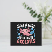 AxolotlかわいいAxolotlsを愛する女の子だけ ポストカード (スタンド正面)