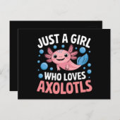 AxolotlかわいいAxolotlsを愛する女の子だけ ポストカード (正面/裏面)
