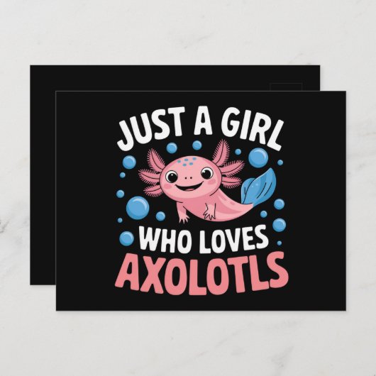 AxolotlかわいいAxolotlsを愛する女の子だけ ポストカード (正面/裏面)