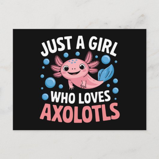 AxolotlかわいいAxolotlsを愛する女の子だけ ポストカード (正面)