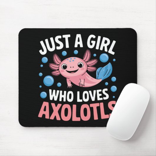 AxolotlかわいいAxolotlsを愛する女の子だけ マウスパッド (マウス)