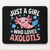 AxolotlかわいいAxolotlsを愛する女の子だけ マウスパッド (正面)