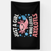 AxolotlかわいいAxolotlsを愛する女の子だけ 横断幕 (縦)