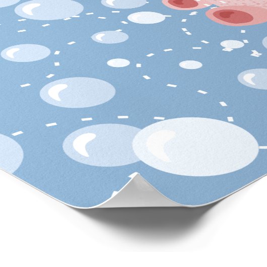 AxolotlとBubblesベクはっきりしたトルデザイン ポスター (角)