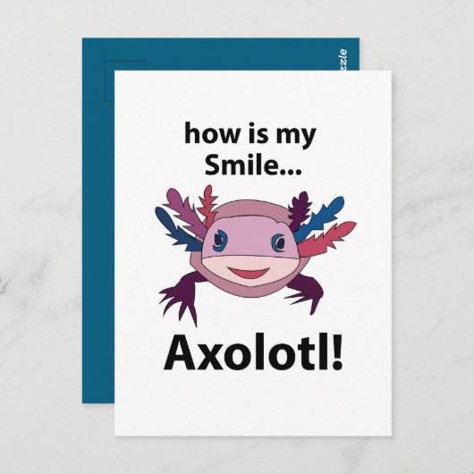 Axolotlどのように私のスマイルおもしろいAxolotl ポストカード (正面/裏面)