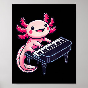 Axolotlの遊ピアノAxolotlsミュージシャン音楽 ポスター