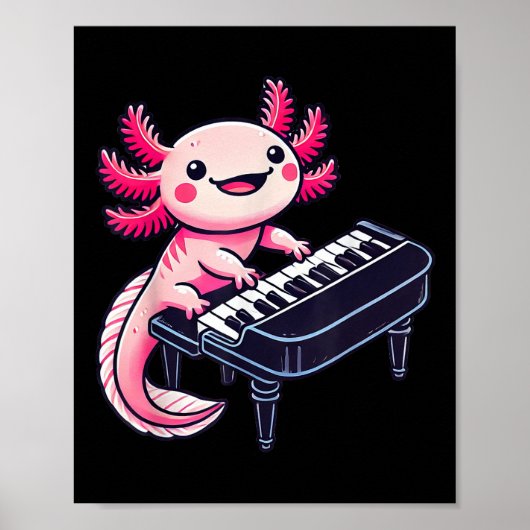 Axolotlの遊ピアノAxolotlsミュージシャン音楽 ポスター (正面)