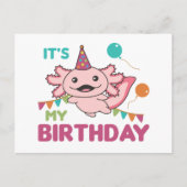 Axolotlは私の誕生日かわいいAxolotlsポスト ポストカード (正面)