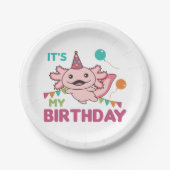 Axolotlは私の誕生日かわいいAxolotls Pape ペーパープレート (正面)