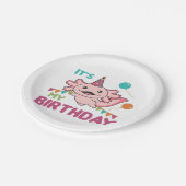 Axolotlは私の誕生日かわいいAxolotls Pape ペーパープレート (アングル)