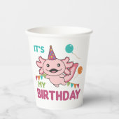 Axolotlは私の誕生日かわいいAxolotls Pape 紙コップ (正面)
