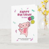 AxolotlウィッシュハッピーバースデーへAxolotlsカード カード (黄色い花)