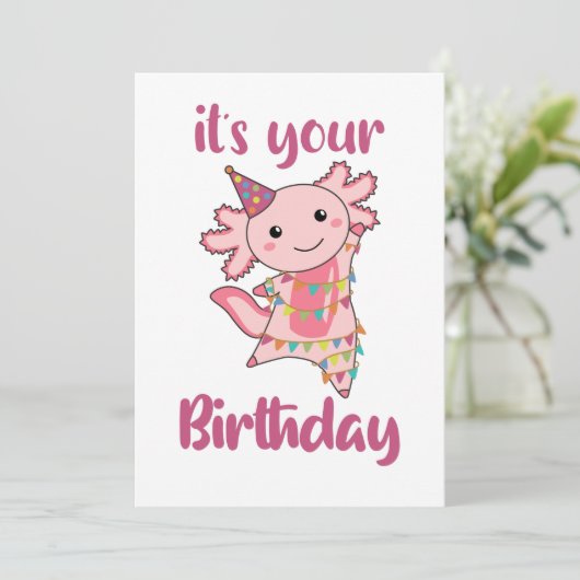 AxolotlウィッシュハッピーバースデーへAxolotls Adul 招待状 (スタンド正面)