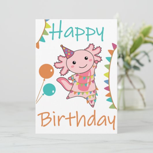 AxolotlウィッシュハッピーバースデーへAxolotls Adul 招待状 (スタンド正面)