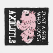 AxolotlキッズかわいいAxolotlギフトガールズアキソロトル フリースブランケット (正面(横))
