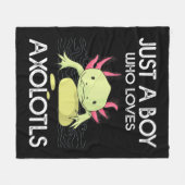 Axolotlギフト日本のアニメAを愛する少年 フリースブランケット (正面(横))