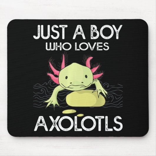 Axolotlギフト日本のアニメAを愛する少年 マウスパッド (正面)