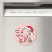 Axolotlクリスマスウィンター動物Axolotlsマグネット マグネット (インサイチュ (食洗機))