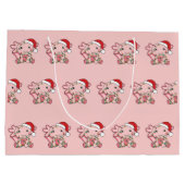 Axolotlクリスマスウィンター動物Axolotls大型Gi ラージペーパーバッグ (裏面)