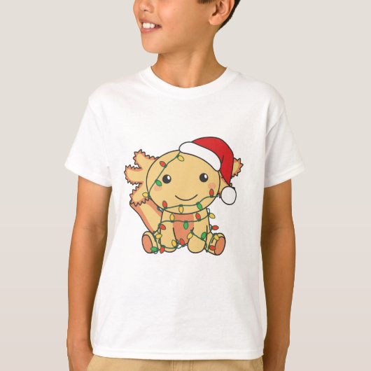Axolotlクリスマスウィンター動物Axolotls Tシャツ (正面)