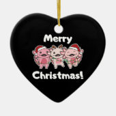 AxolotlクリスマスキュートAxolotlsメリークリスマスチェア セラミックオーナメント (正面)