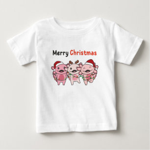 AxolotlクリスマスキュートAxolotlsメリークリスマス ベビーTシャツ