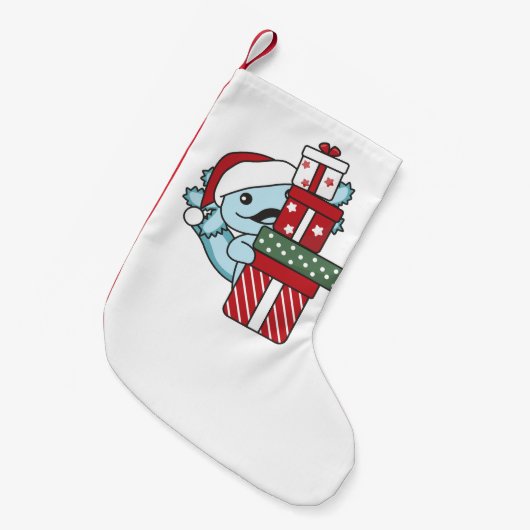 Axolotlクリスマスギフト冬の動物Axolotl スモールクリスマスストッキング (正面 (吊り時))